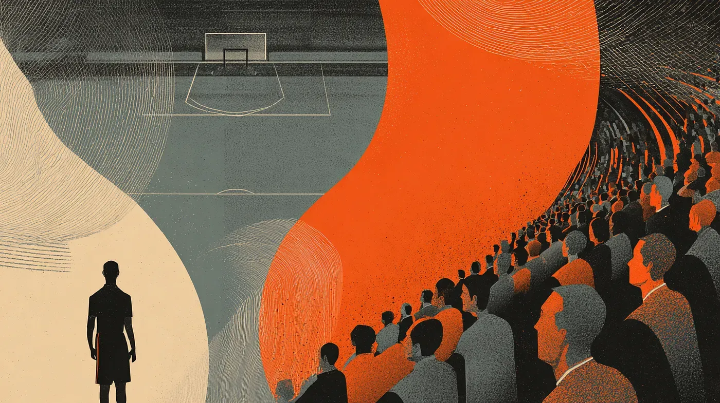 A goalkeeper facing a penalty kick